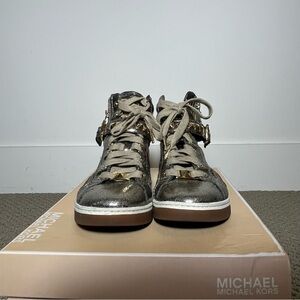 Michael Kors Metallic Gold High-Top Sneakers - sz 6.5